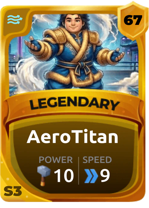 Aerotitan Card (Rarity: Legendary, Affinity: Air, Set: Season 3)