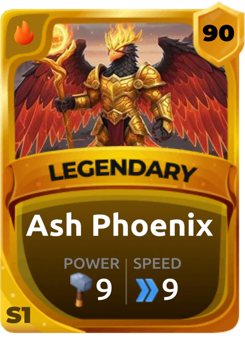 Ash Phoenix Card (Rarity: Legendary, Affinity: Fire, Set: Season 1)