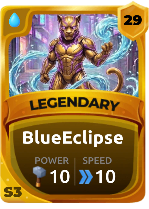 Blueeclipse Card (Rarity: Legendary, Affinity: Water, Set: Season 3)