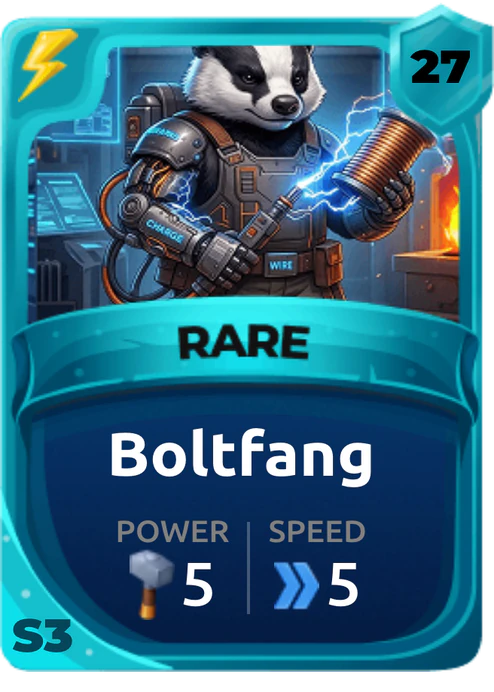 Boltfang Card (Rarity: Rare, Affinity: Lightning, Set: Season 3)