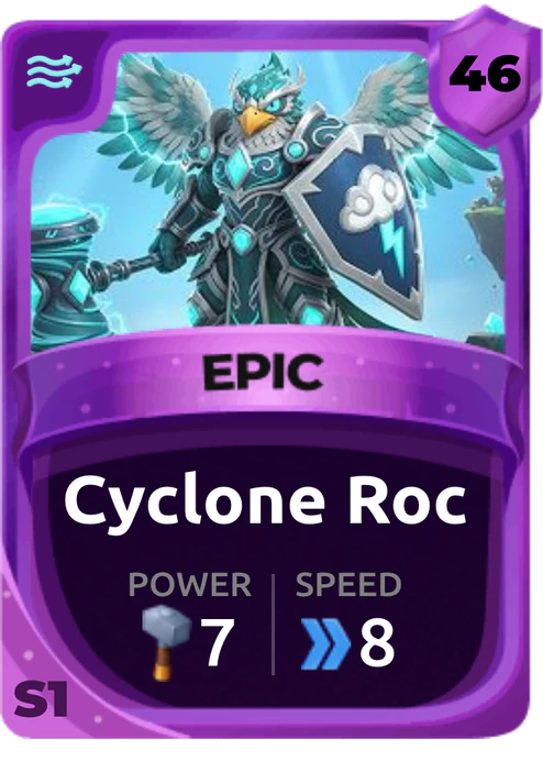 Cyclone Roc Card (Rarity: Epic, Affinity: Air, Set: Season 1)