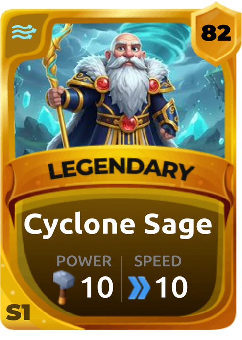 Cyclone Sage Card (Rarity: Legendary, Affinity: Air, Set: Season 1)