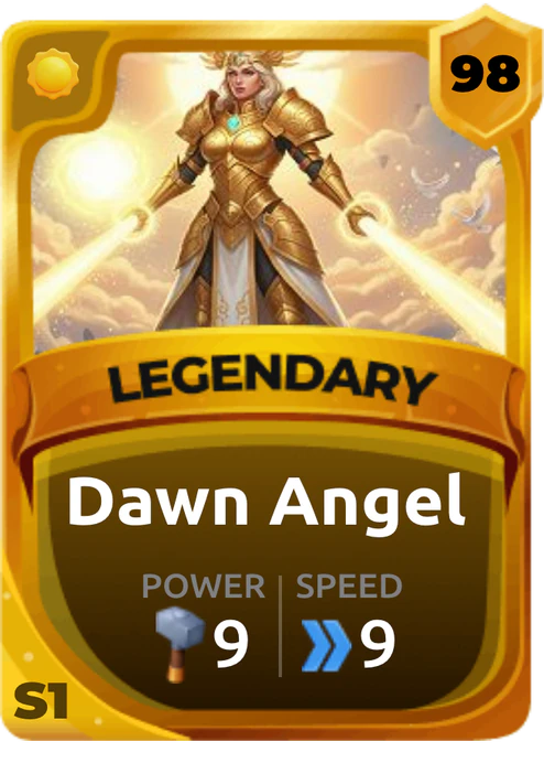 Dawn Angel Card (Rarity: Legendary, Affinity: Light, Set: Season 1)