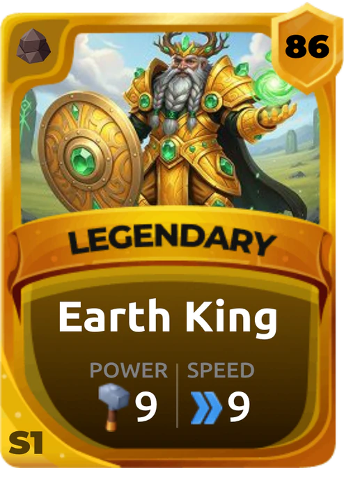 Earth King Card (Rarity: Legendary, Affinity: Earth, Set: Season 1)