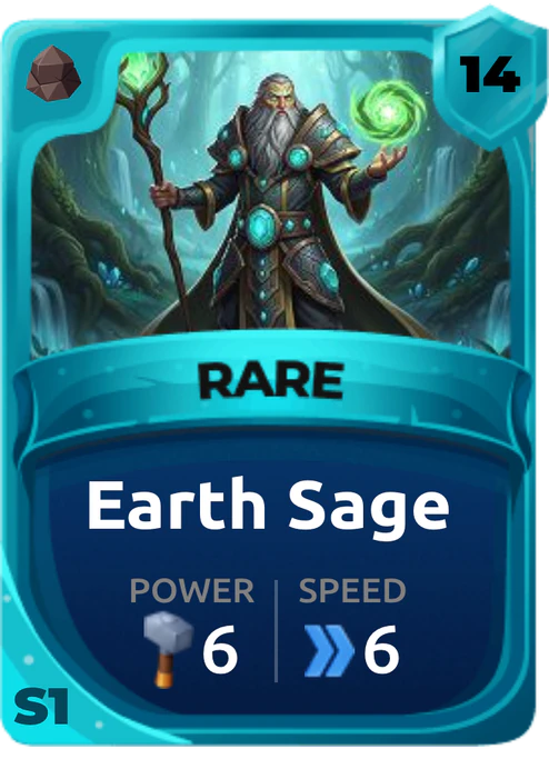 Earth Sage Card (Rarity: Rare, Affinity: Earth, Set: Season 1)