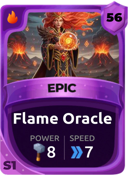 Flame Oracle Card (Rarity: Epic, Affinity: Fire, Set: Season 1)