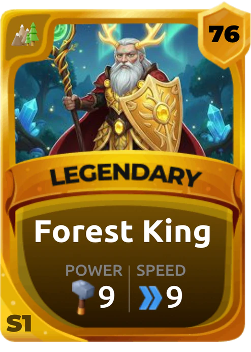 Forest King Card (Rarity: Legendary, Affinity: Nature, Set: Season 1)