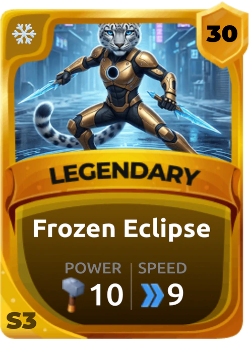 Frozen Eclipse Card (Rarity: Legendary, Affinity: Ice, Set: Season 3)