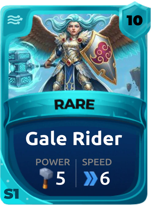 Gale Rider Card (Rarity: Rare, Affinity: Air, Set: Season 1)