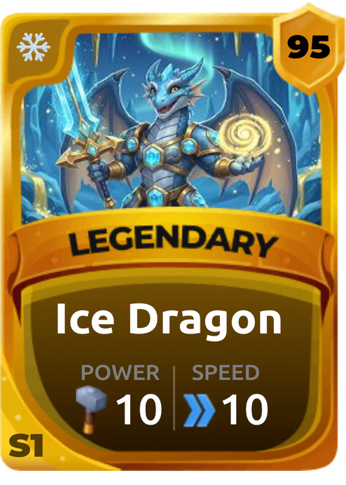 Ice Dragon Card (Rarity: Legendary, Affinity: Ice, Set: Season 1)