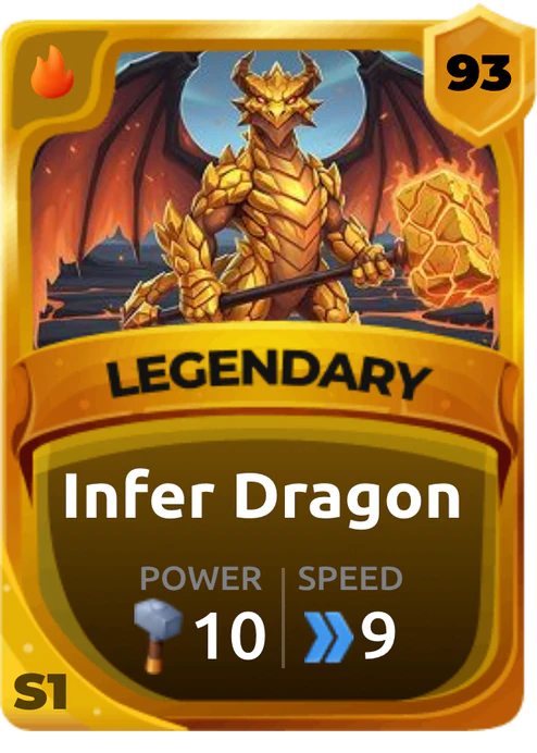 Infer Dragon Card (Rarity: Legendary, Affinity: Fire, Set: Season 1)