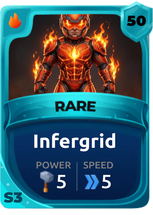 Infergrid Card (Rarity: Rare, Affinity: Fire, Set: Season 3)