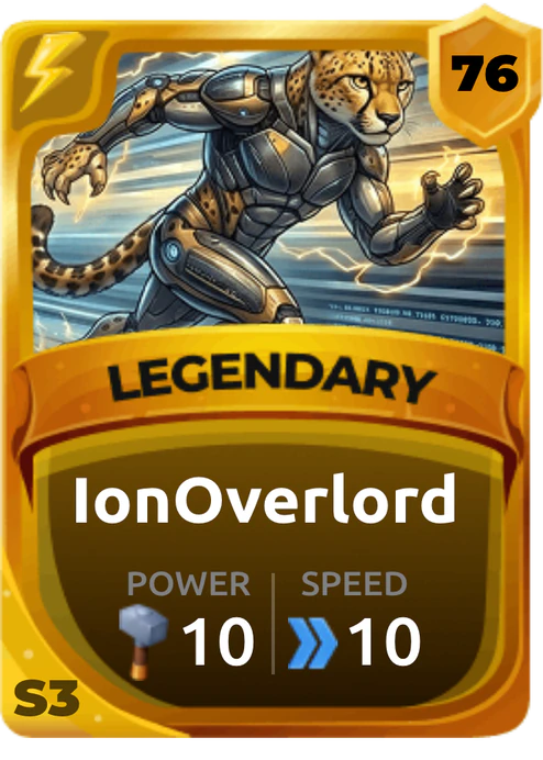 Ionoverlord Card (Rarity: Legendary, Affinity: Lightning, Set: Season 3)