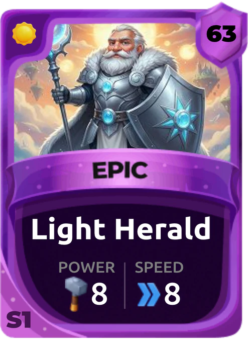 Light Herald Card (Rarity: Epic, Affinity: Light, Set: Season 1)