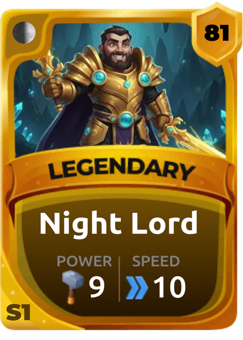 Night Lord Card (Rarity: Legendary, Affinity: Shadow, Set: Season 1)
