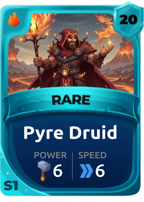 Pyre Druid (Rarity: Rare, Affinity: Fire, Set: Season 1)