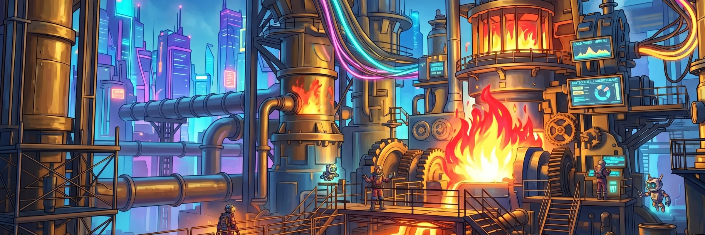 The city's engine room. Running at 140%.