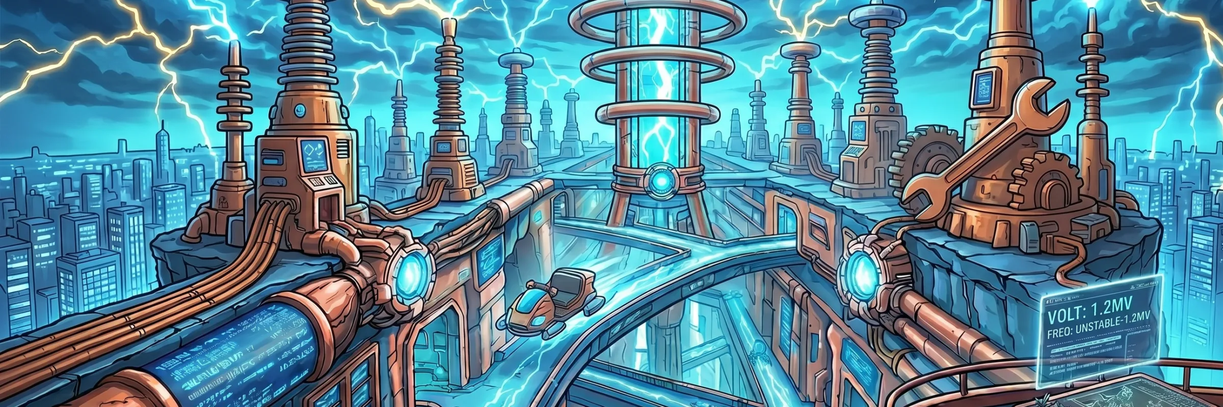 The surge rail. One spark from total cascade.