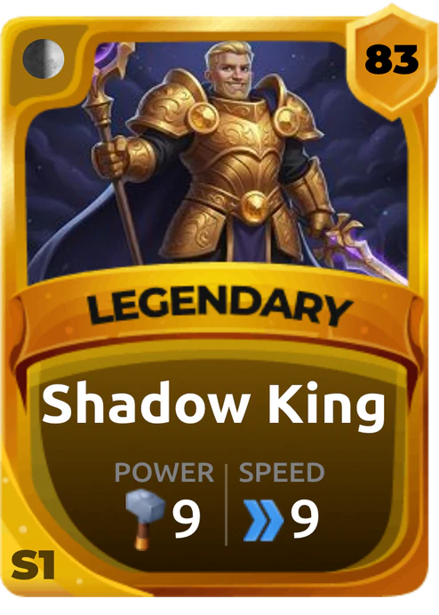 Shadow King Card (Rarity: Legendary, Affinity: Shadow, Set: Season 1)