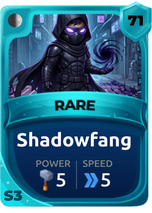 Shadowfang Card (Rarity: Rare, Affinity: Shadow, Set: Season 3)