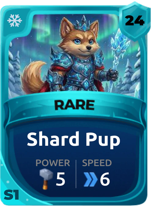 Shard Pup Card (Rarity: Rare, Affinity: Ice, Set: Season 1)