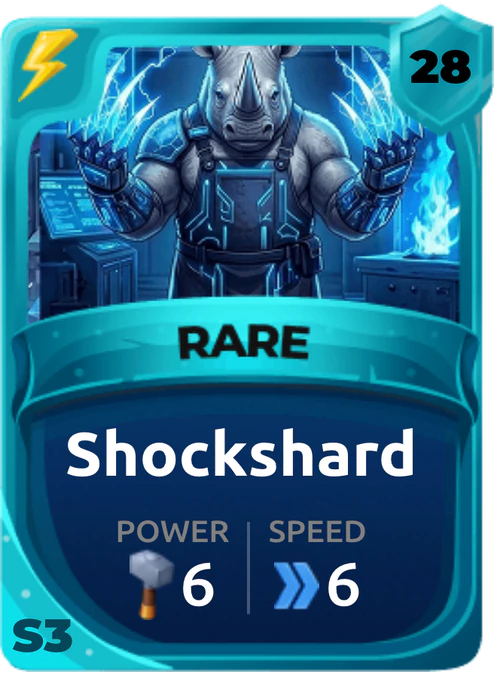 Shockshard Card (Rarity: Rare, Affinity: Lightning, Set: Season 3)