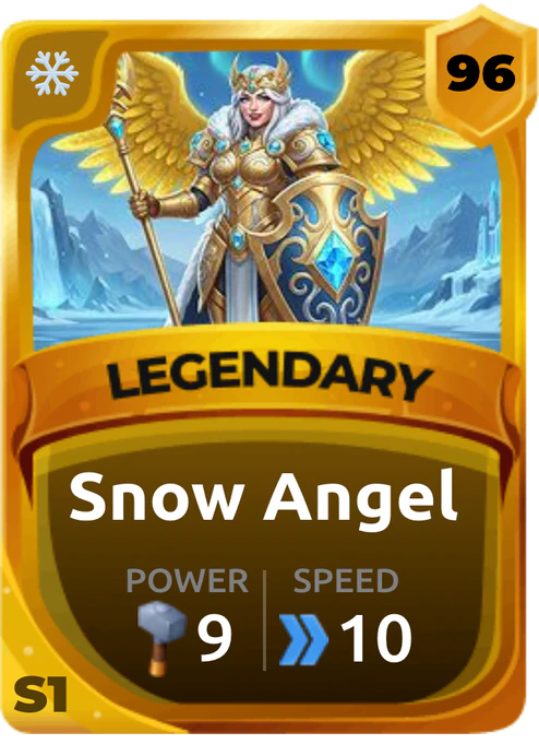 Snow Angel Card (Rarity: Legendary, Affinity: Ice, Set: Season 1)