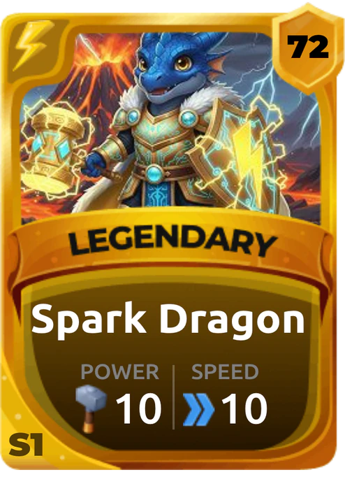 Spark Dragon Card (Rarity: Legendary, Affinity: Lightning, Set: Season 1)