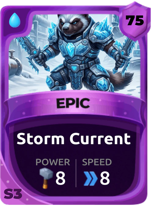 Storm Current Card (Rarity: Epic, Affinity: Water, Set: Season 3)