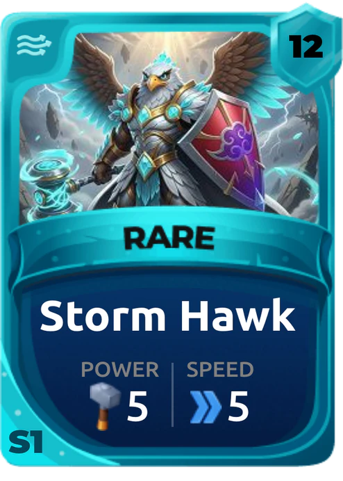 Storm Hawk Card (Rarity: Rare, Affinity: Air, Set: Season 1)