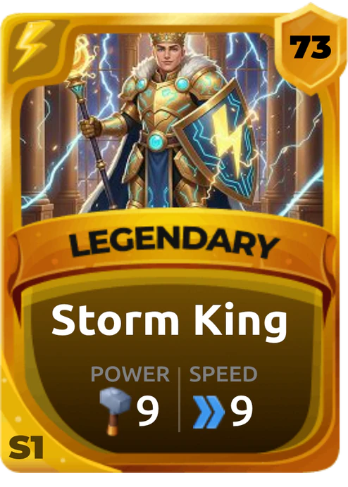 Storm King Card (Rarity: Legendary, Affinity: Lightning, Set: Season 1)