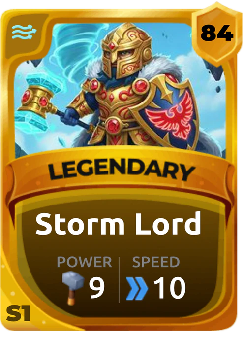 Storm Lord Card (Rarity: Legendary, Affinity: Air, Set: Season 1)