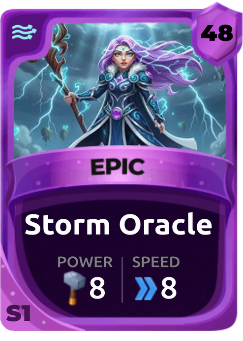 Storm Oracle Card (Rarity: Epic, Affinity: Air, Set: Season 1)
