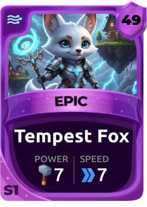 Tempest Fox Card (Rarity: Epic, Affinity: Air, Set: Season 1)