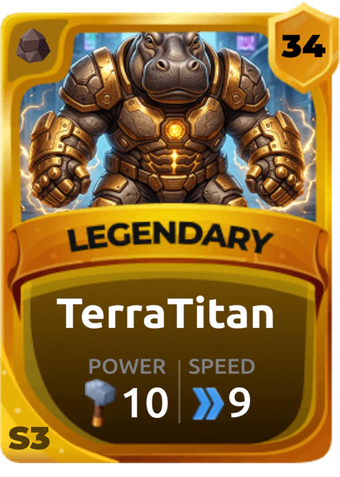 Terratitan Card (Rarity: Legendary, Affinity: Earth, Set: Season 3)