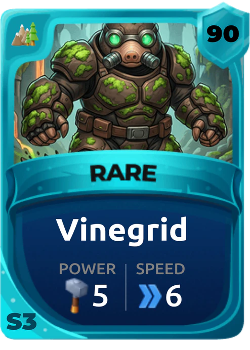 Vinegrid Card (Rarity: Rare, Affinity: Nature, Set: Season 3)