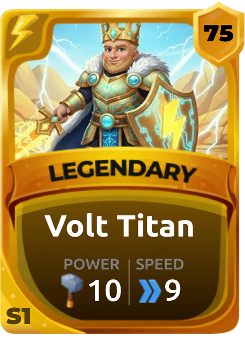 Volt Titan Card (Rarity: Legendary, Affinity: Lightning, Set: Season 1)