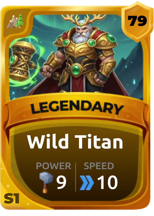 Wild Titan Card (Rarity: Legendary, Affinity: Nature, Set: Season 1)