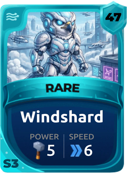 Windshard Card (Rarity: Rare, Affinity: Air, Set: Season 3)