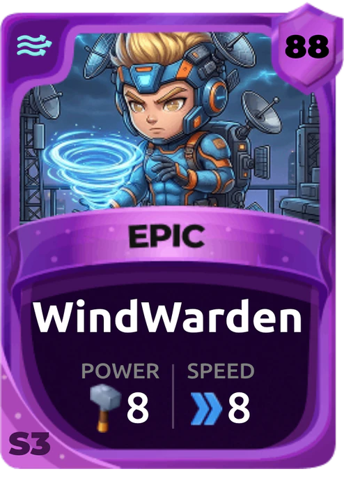 Windwarden Card (Rarity: Epic, Affinity: Air, Set: Season 3)
